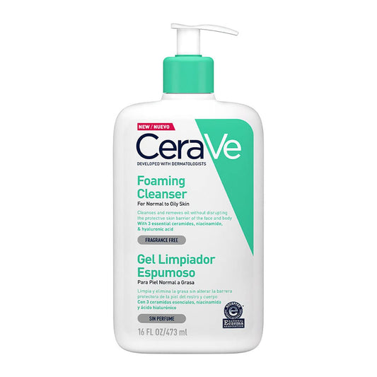 CeraVe Foaming Cleanser | 473ml/16oz | Daily Face, Body & Hand Wash with Niacinamide, for Normal to Oily Skin