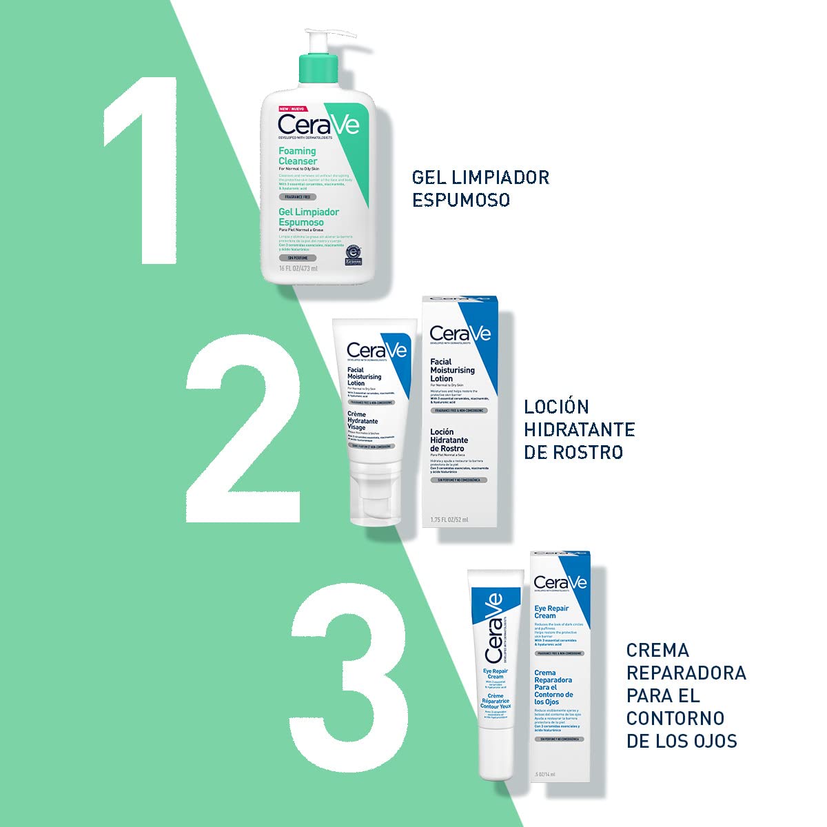 CeraVe Foaming Cleanser | 473ml/16oz | Daily Face, Body & Hand Wash with Niacinamide, for Normal to Oily Skin